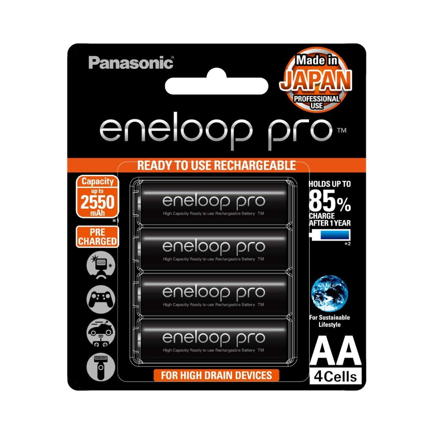 Panasonic-Eneloop-Pro-AA-Rechargeable-Battery-Pack-of-4-Online-Buy-Mumbai-India - Hey Jimmy