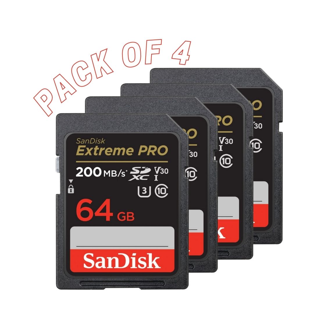 SanDisk-64GB-Extreme-PRO-UHS-I-SDXC-Memory-Card-200-MBs-4-Pack-Online-Buy-Mumbai-India - Hey Jimmy
