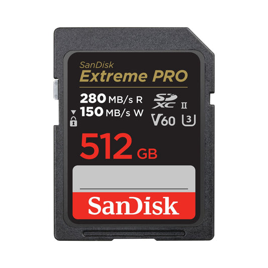SanDisk 512GB Extreme PRO UHS-II V60 SDXC Memory Card (280mb/s)