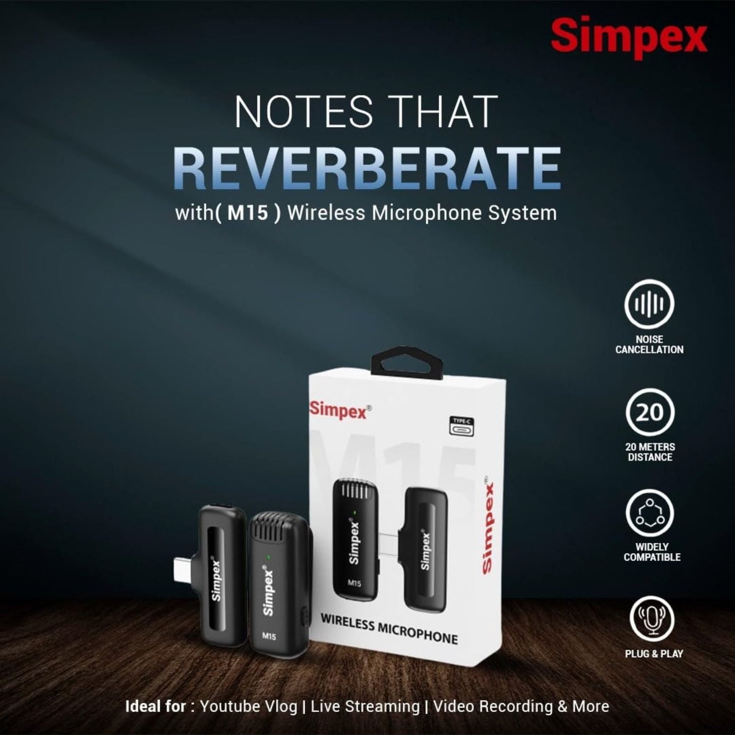 Simpex-M15-Wireless-Microphone-Receiver-Type-C-Online-Buy-India_1 - Hey Jimmy