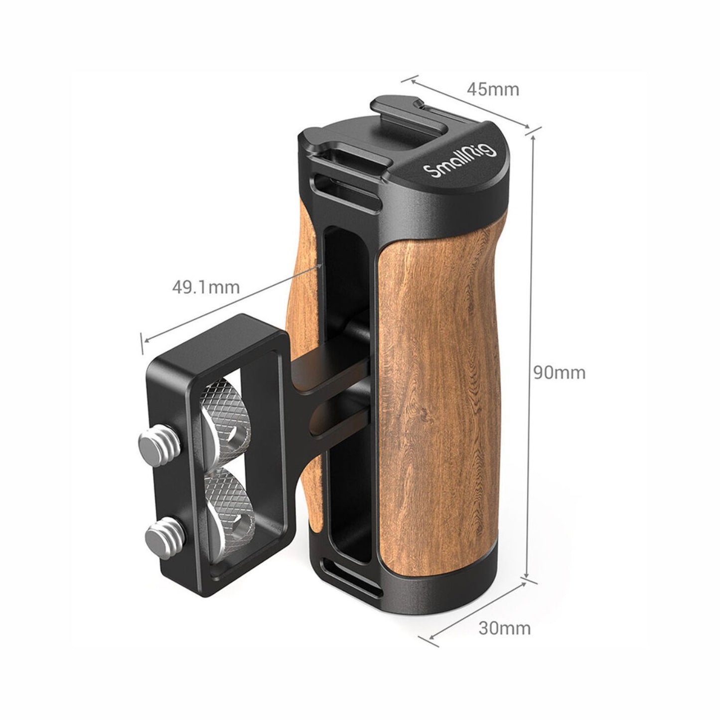 SmallRig-2913-Mini-Wood-Side-Handle-with-Dual-1-4inch-20-Screw-Mount-Online-Buy-India_1 - Hey Jimmy