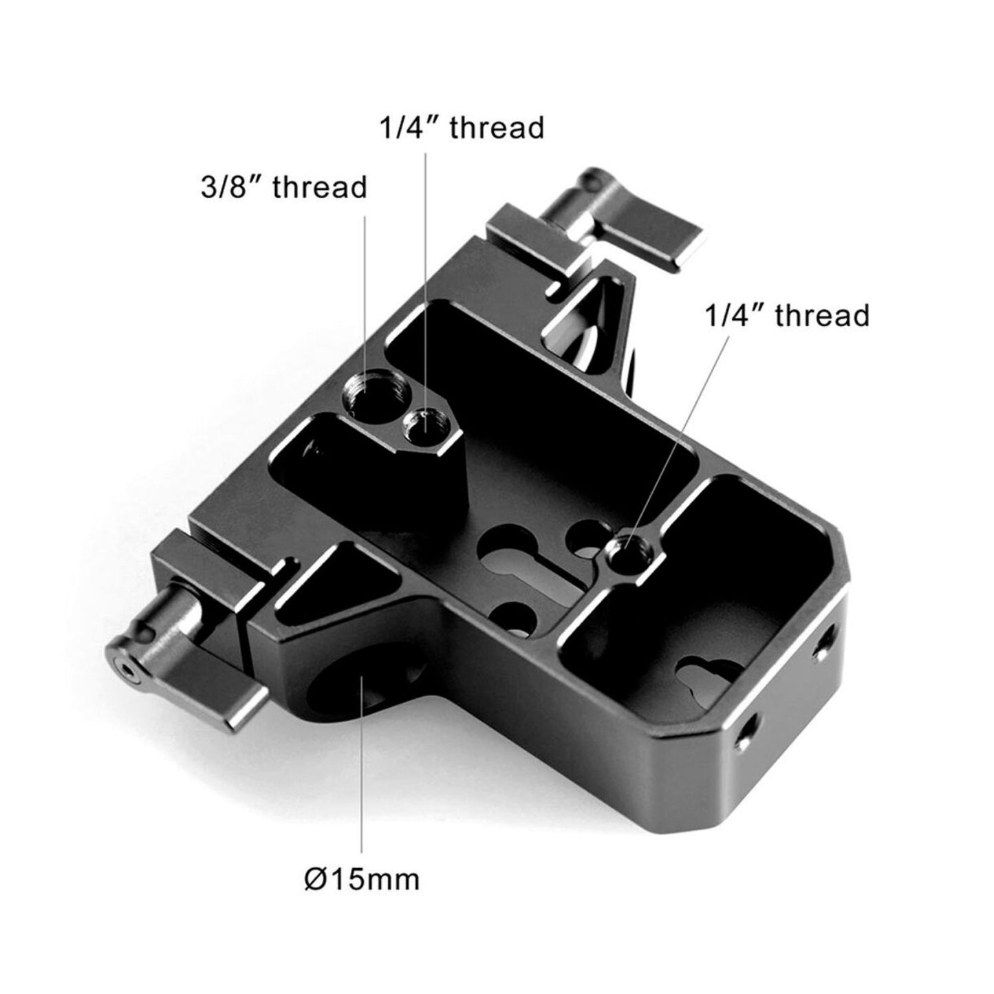 SmallRig 1674 Compact Camera Baseplate with 15mm LWS Rod Clamp
