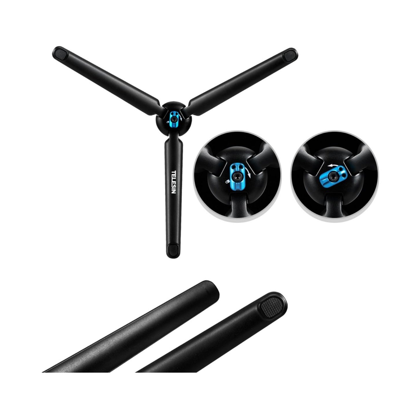 Telesin-GP-MNP-090-S-Extendable-Aluminum-Selfie-Stick-With-Tripod-And-Phone-Clip-Online-Buy-Mumbai-India_2 - Hey Jimmy