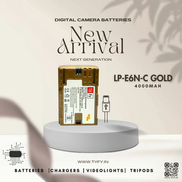 TyFy LP-E6N-C Gold 4000 mAh Li-ion Battery - Online Buy in Mumbai, India
