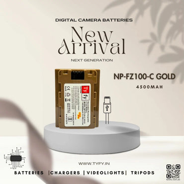 TyFy NP-FZ100-C Gold 4500 mAh Li-ion Battery - Online Buy in Mumbai, India