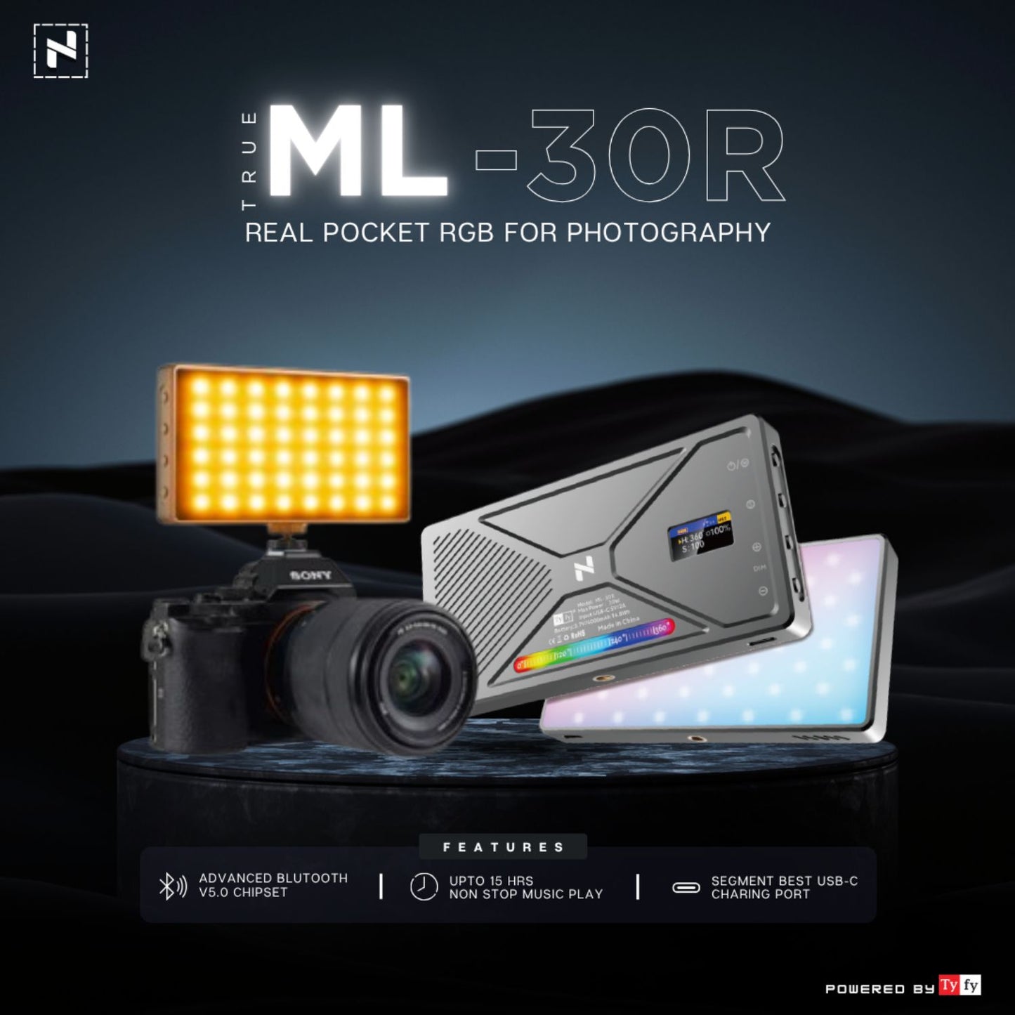 TyFy ML-30R Nantu Series LED Video Light