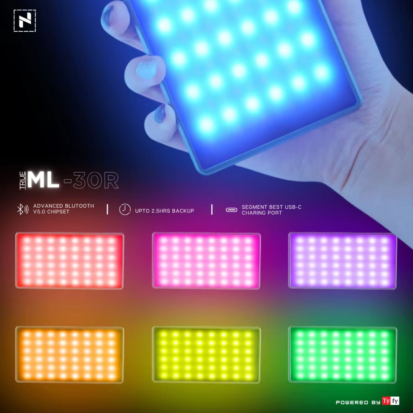 TyFy ML-30R Nantu Series LED Video Light