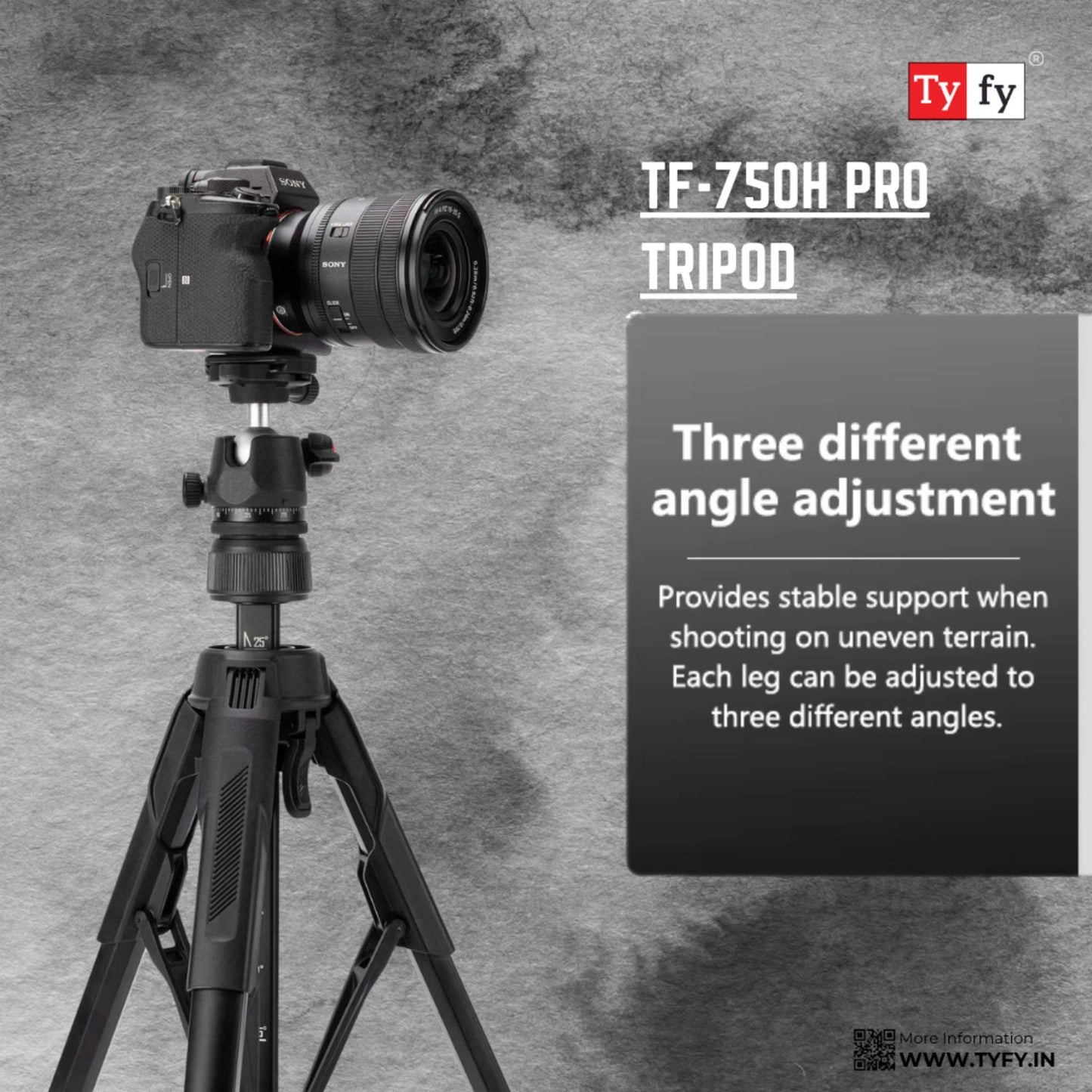 TyFy TF-750H Pro Multi Angle Tripod