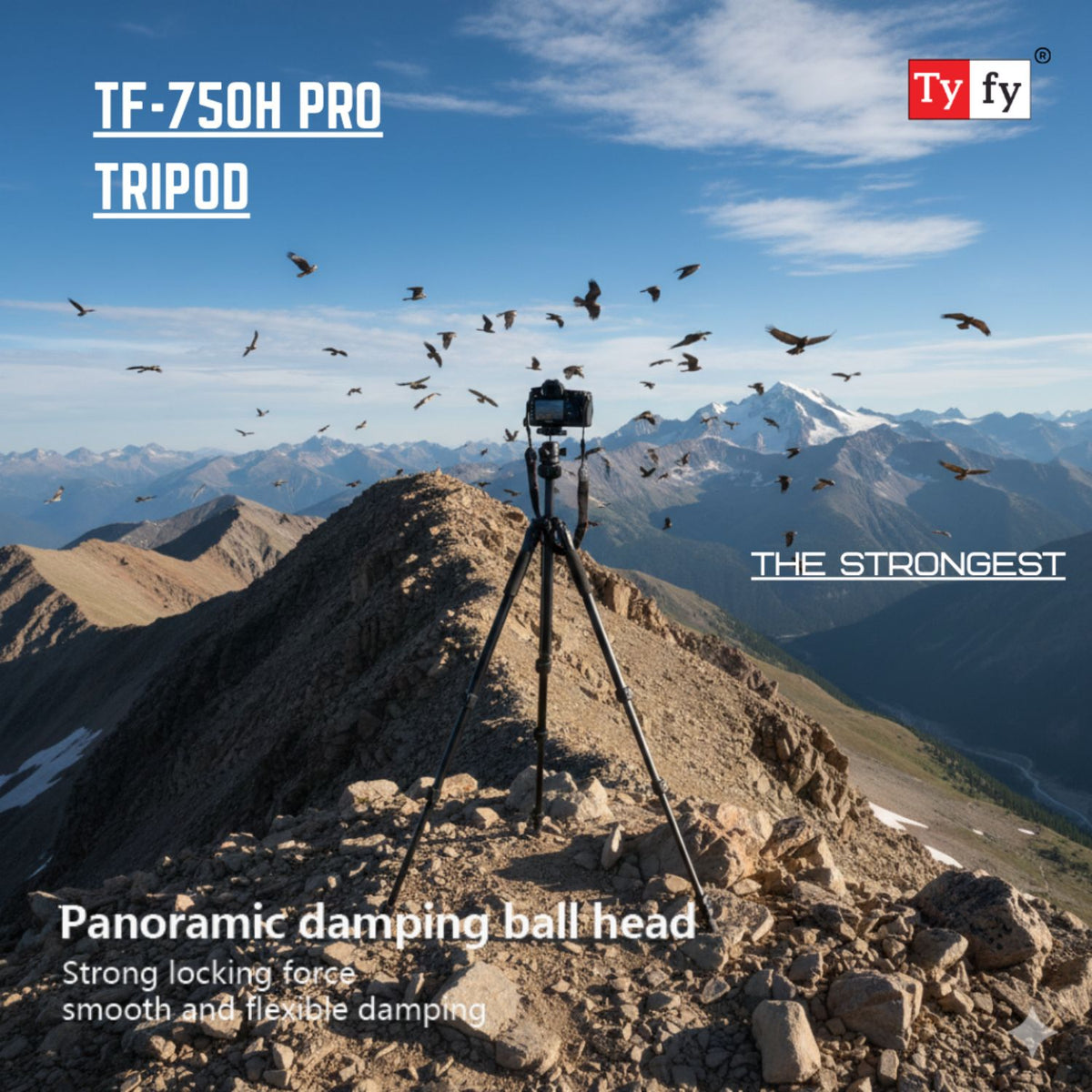 TyFy TF-750H Pro Multi Angle Tripod