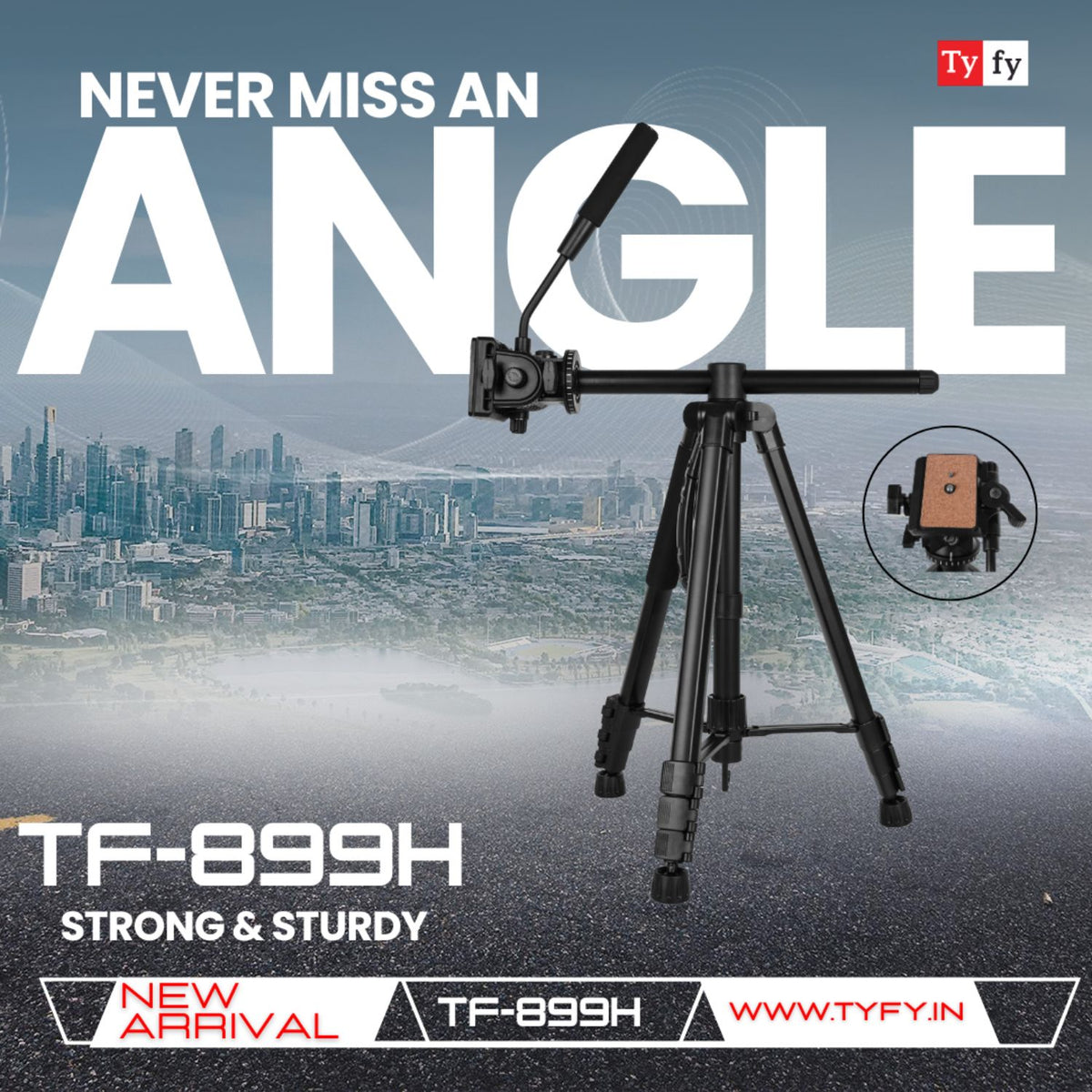 TyFy TF-899H Pro Tilt Tripod