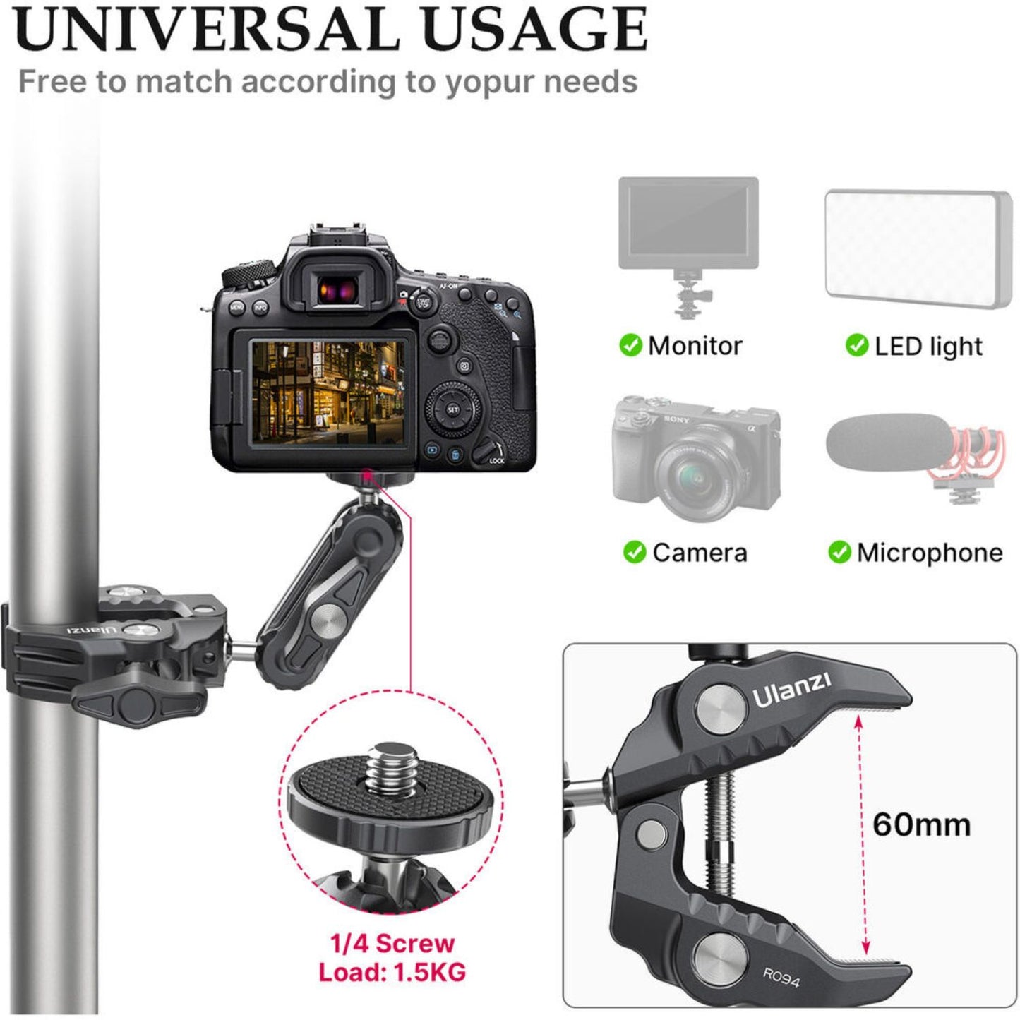 Ulanzi-R094-Multi-Functional-Super-Clamp-Online-Buy-Mumbai-India_6 - Hey Jimmy