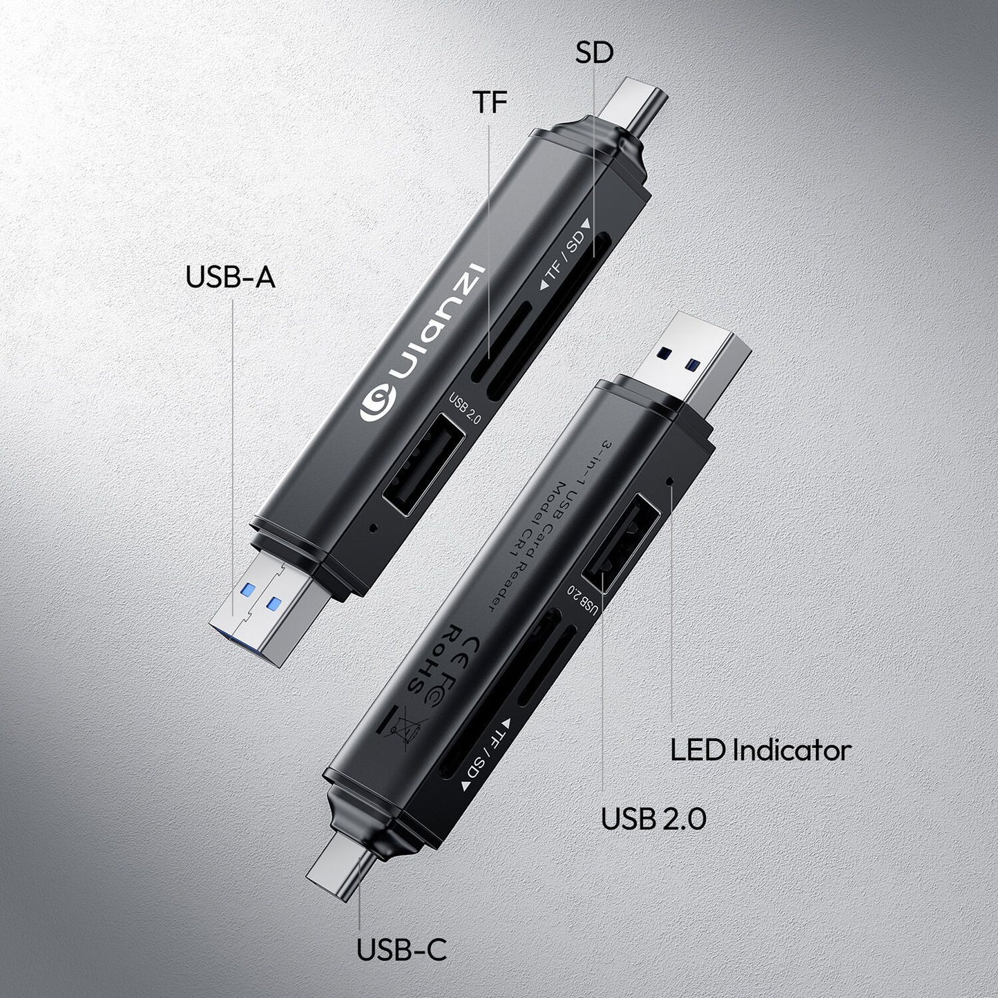 Ulanzi CR1 3-in-1 USB Card Reader