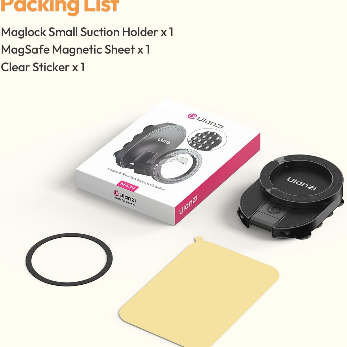 Ulanzi MA39 MagLock Small Suction Cup Bracket
