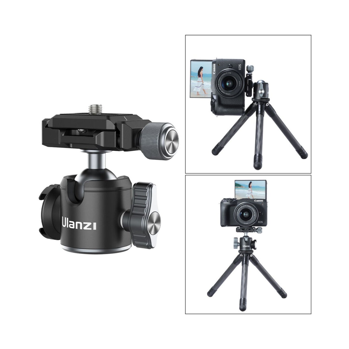 Ulanzi U-80L Side Cold Shoe Mount Ball Head with Arca-Type Quick Release