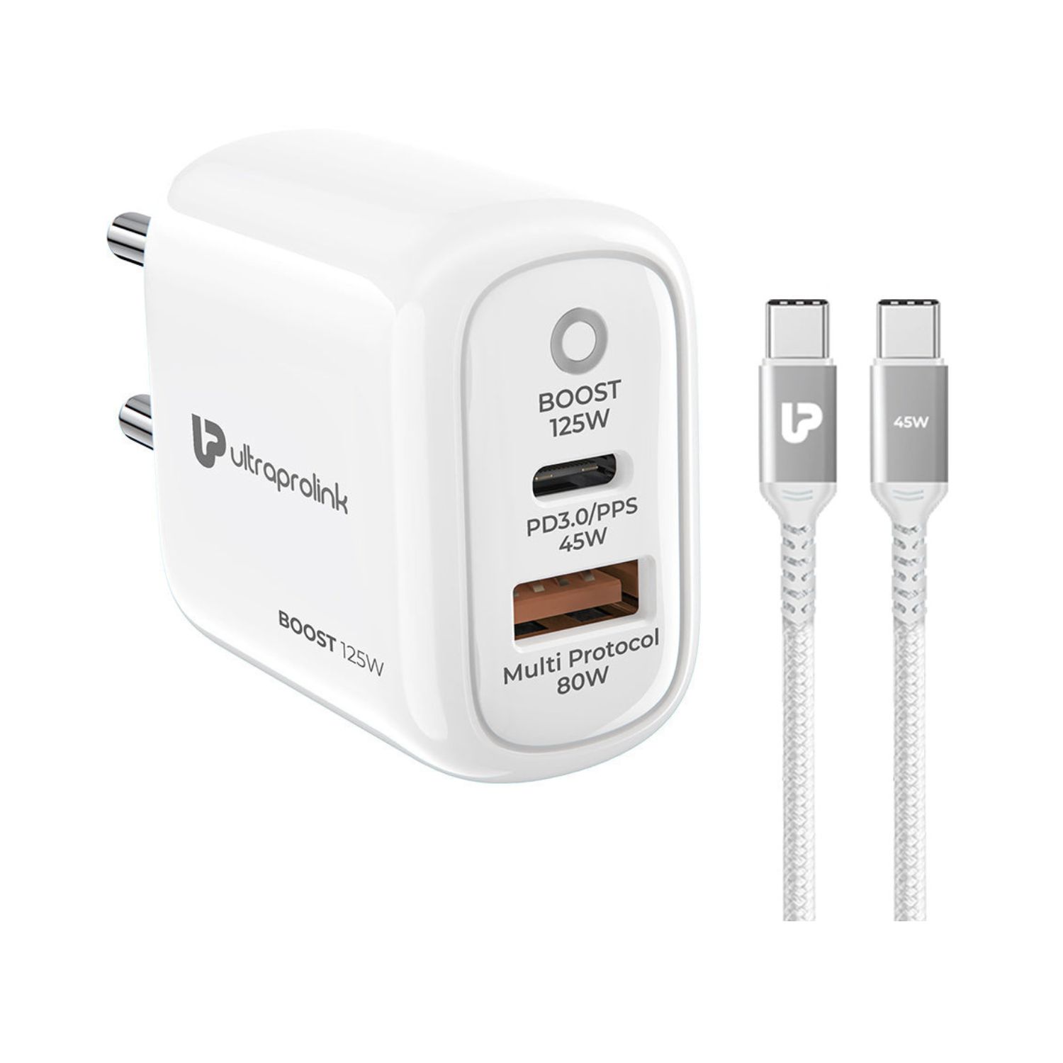 Ultraprolink-Boost-125W-Dual-USB-Multi-Protocol-Fast-Travel-Charger-Online-Buy-India - Hey Jimmy