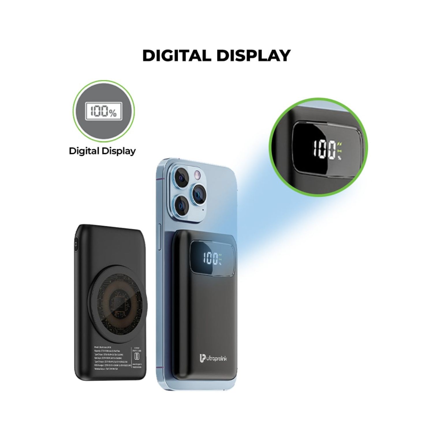 Ultraprolink 10000mAh Juice-Up 10k Mag 15W Wireless Magnetic Power Bank - Online Buy in Mumbai, India