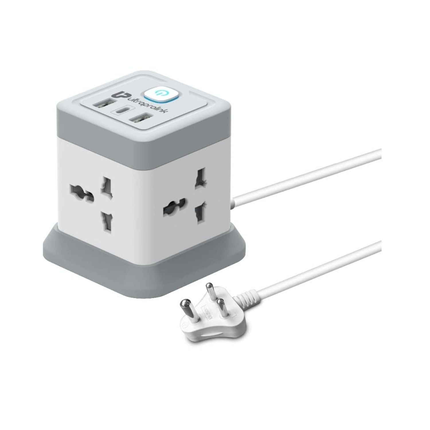 Ultraprolink-Power-Qube-4-Socket-Surge-Protector-3-USB-PD20W-Hub-Online-Buy-Mumbai-India - Hey Jimmy