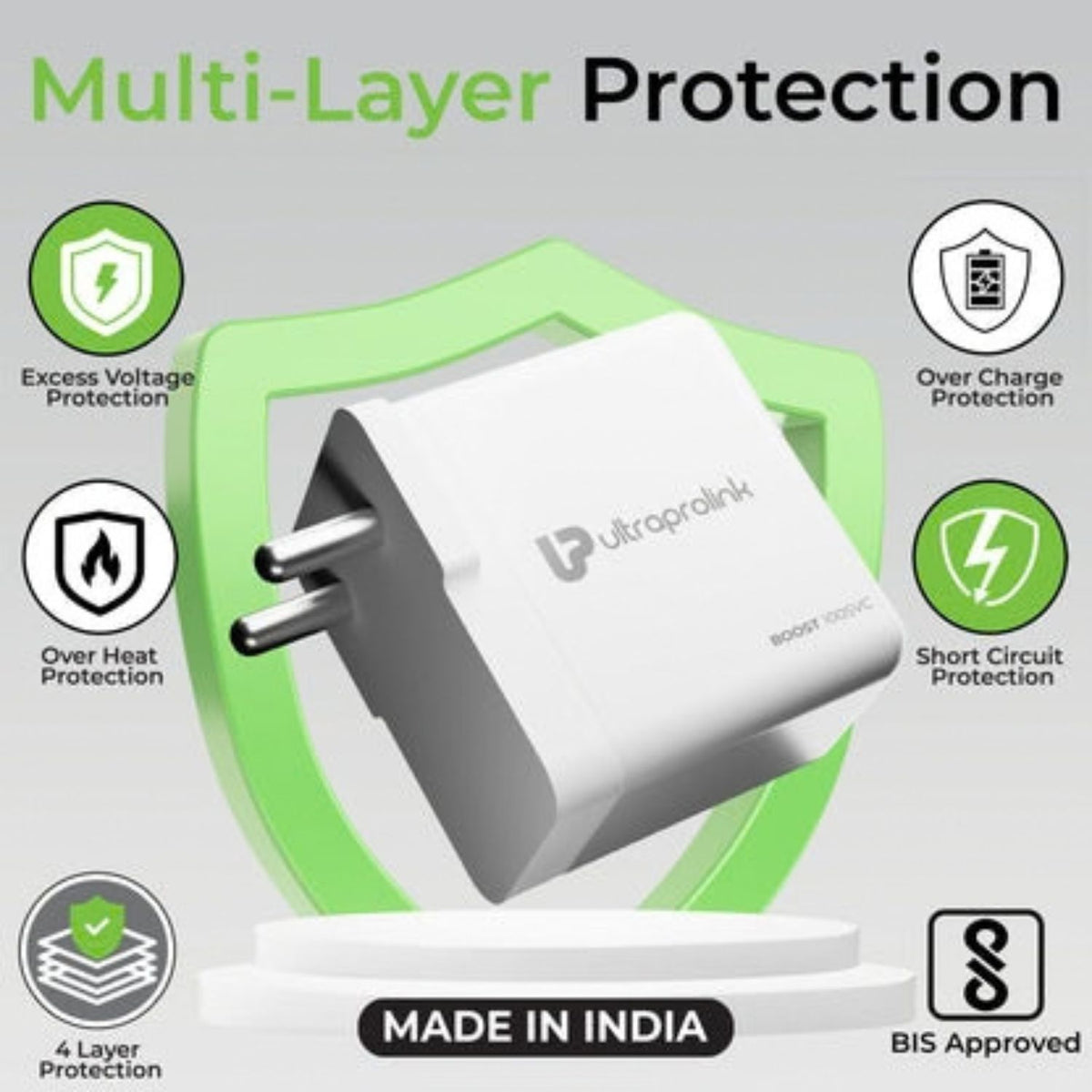 Ultraprolink Boost 100SVC Multi Protocol Fast Travel Charger with 1m Cable