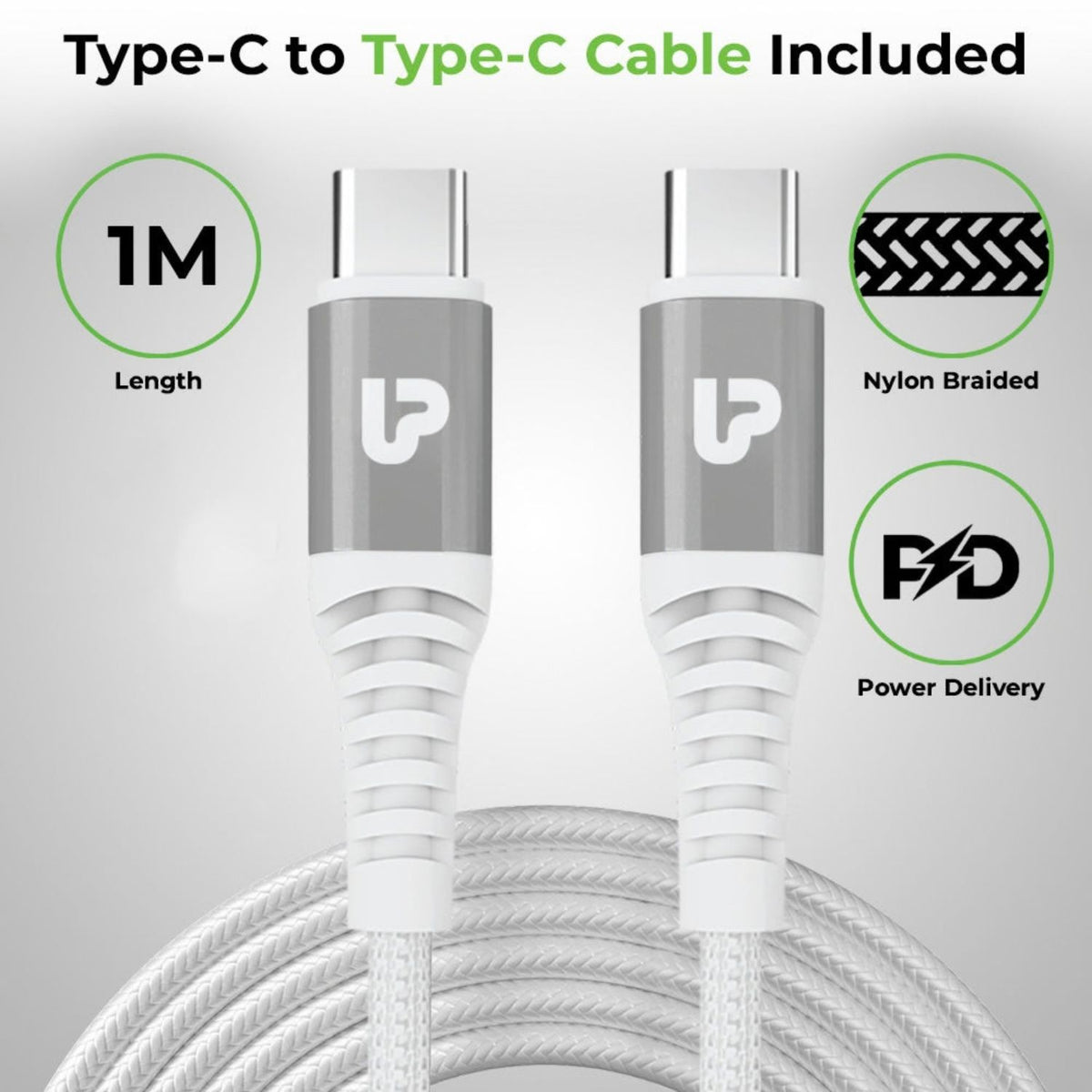 Ultraprolink Boost 145 Dual USB Multi-Protocol Fast Travel Charger with 1m C-C Cable
