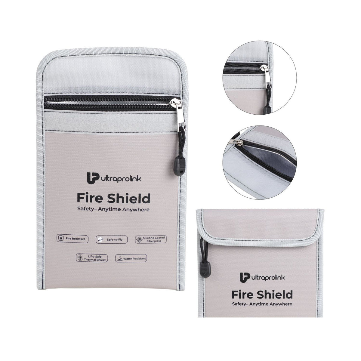 Ultraprolink FireShield Fire-Resistant Safety Bag for Storage Power Banks and Lithium Batteries
