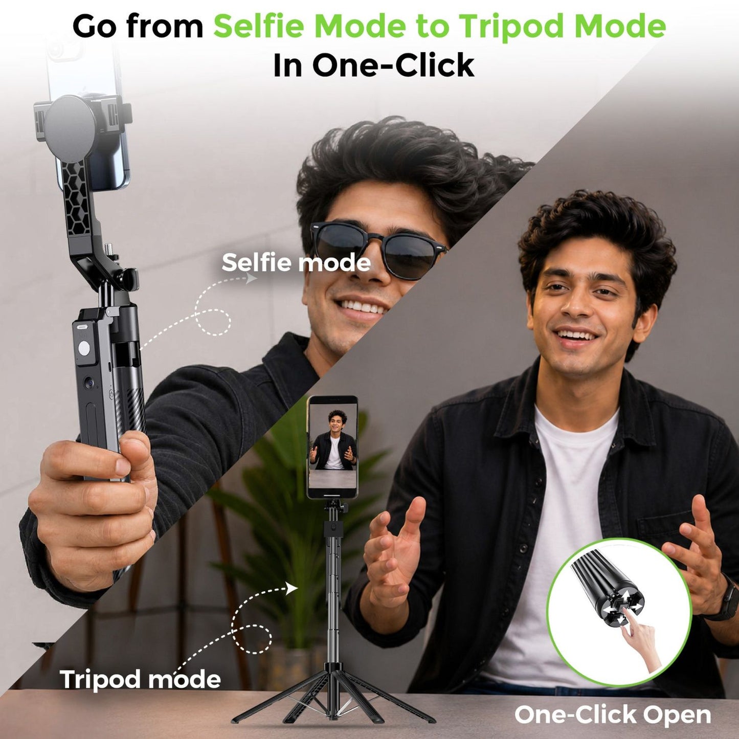 Ultraprolink Snap-Z Aura AI Face Tracking Tripod 180cm with 360 degree Rotation
