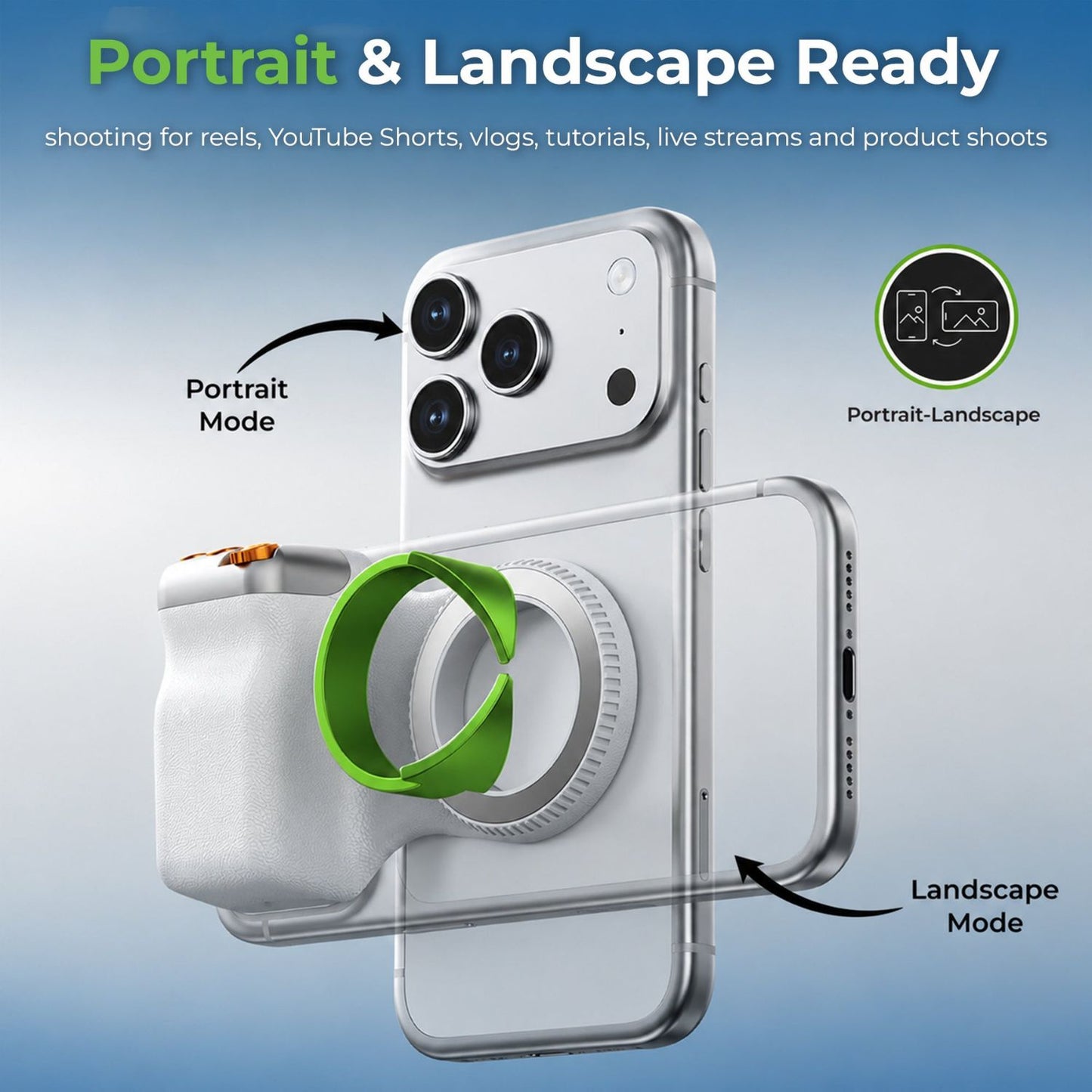 Ultraprolink Snap-Z Grip Magnetic Phone Camera Grip with Detachable Bluetooth Shutter