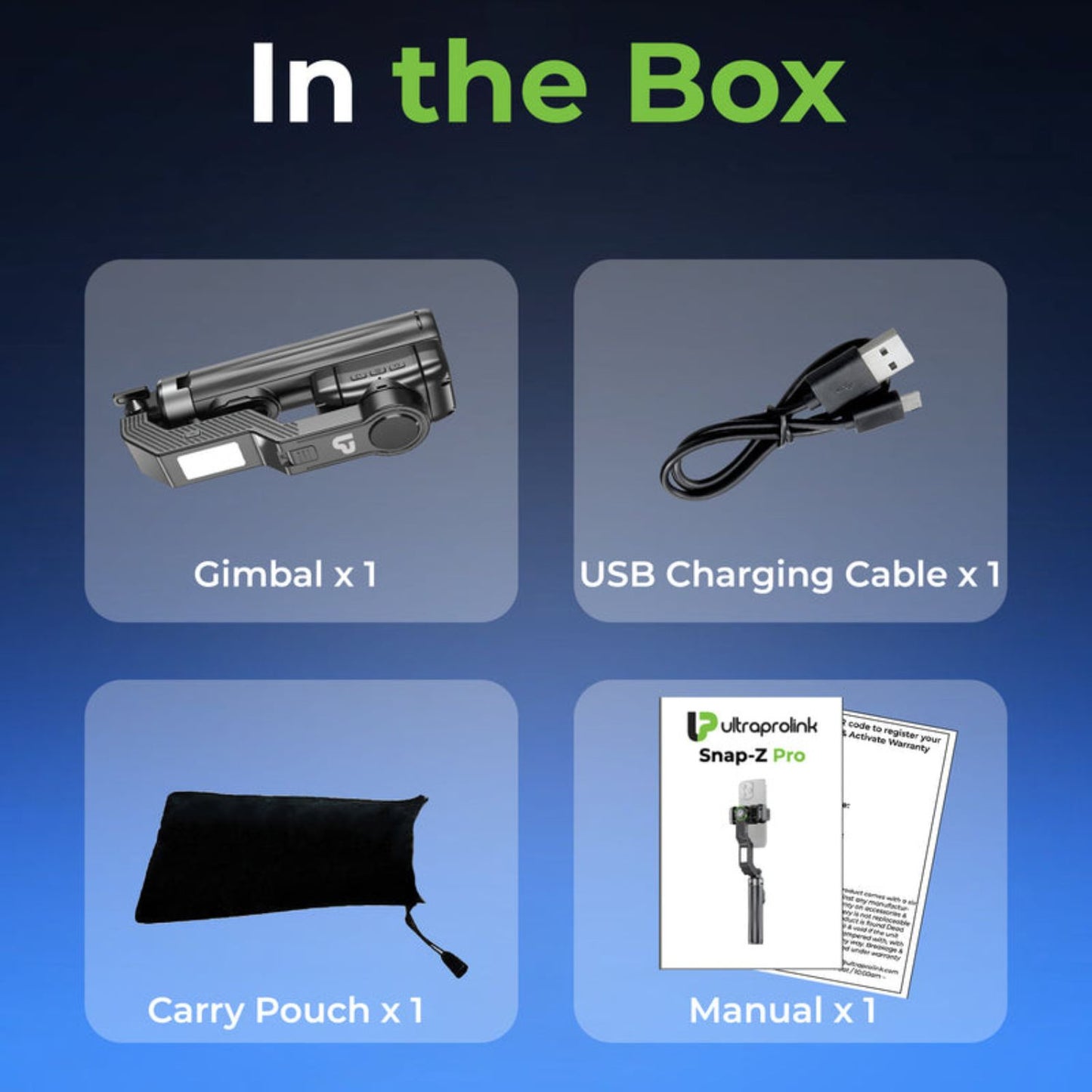 Ultraprolink Snap-Z Pro 3 in 1 Gimbal Selfie Stick & Extendible Quadripod