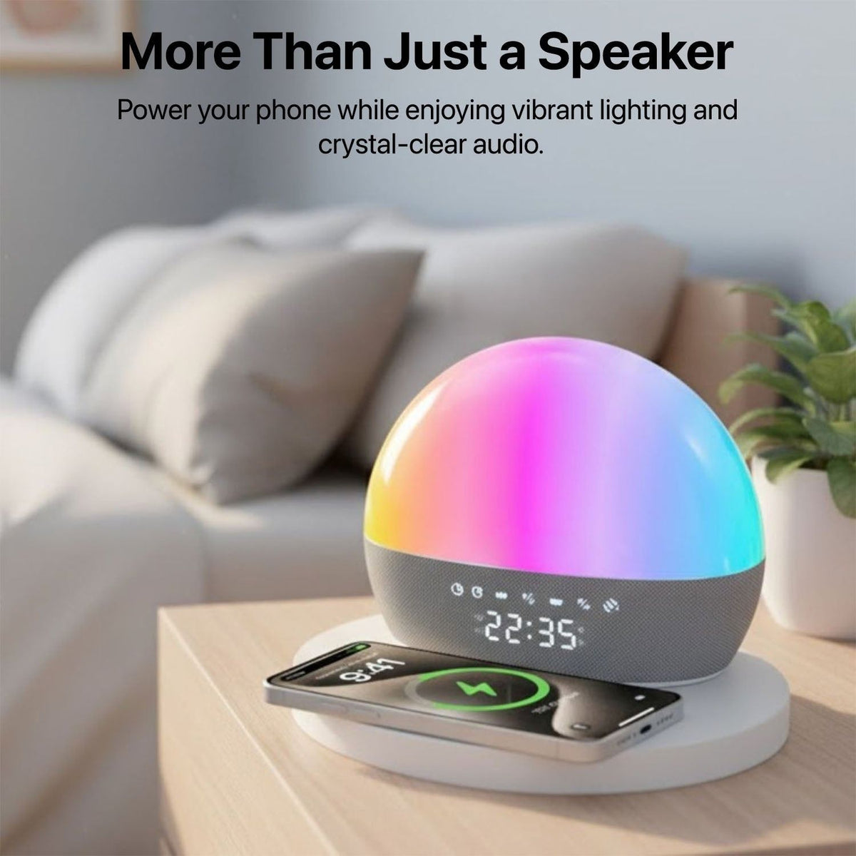 Vaku Luxos 3-in-1 SOUNDNEST Bluetooth Speaker with 15W Wireless Charger