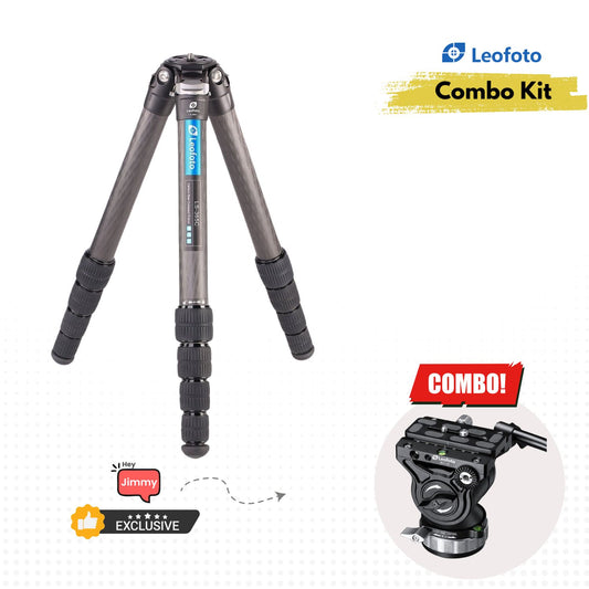Wildlife Combo: Leofoto LS-365C Carbon Fiber Tripod + BV-15 Fluid Video Head - Online Buy in Mumbai, India