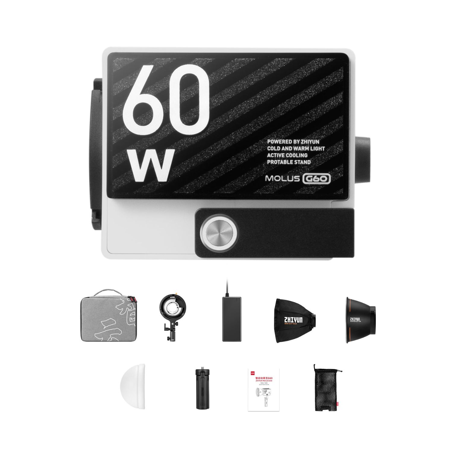 Zhiyun-Tech-MOLUS-G60-Bi-Color-Pocket-COB-Monolight-Combo - Hey Jimmy
