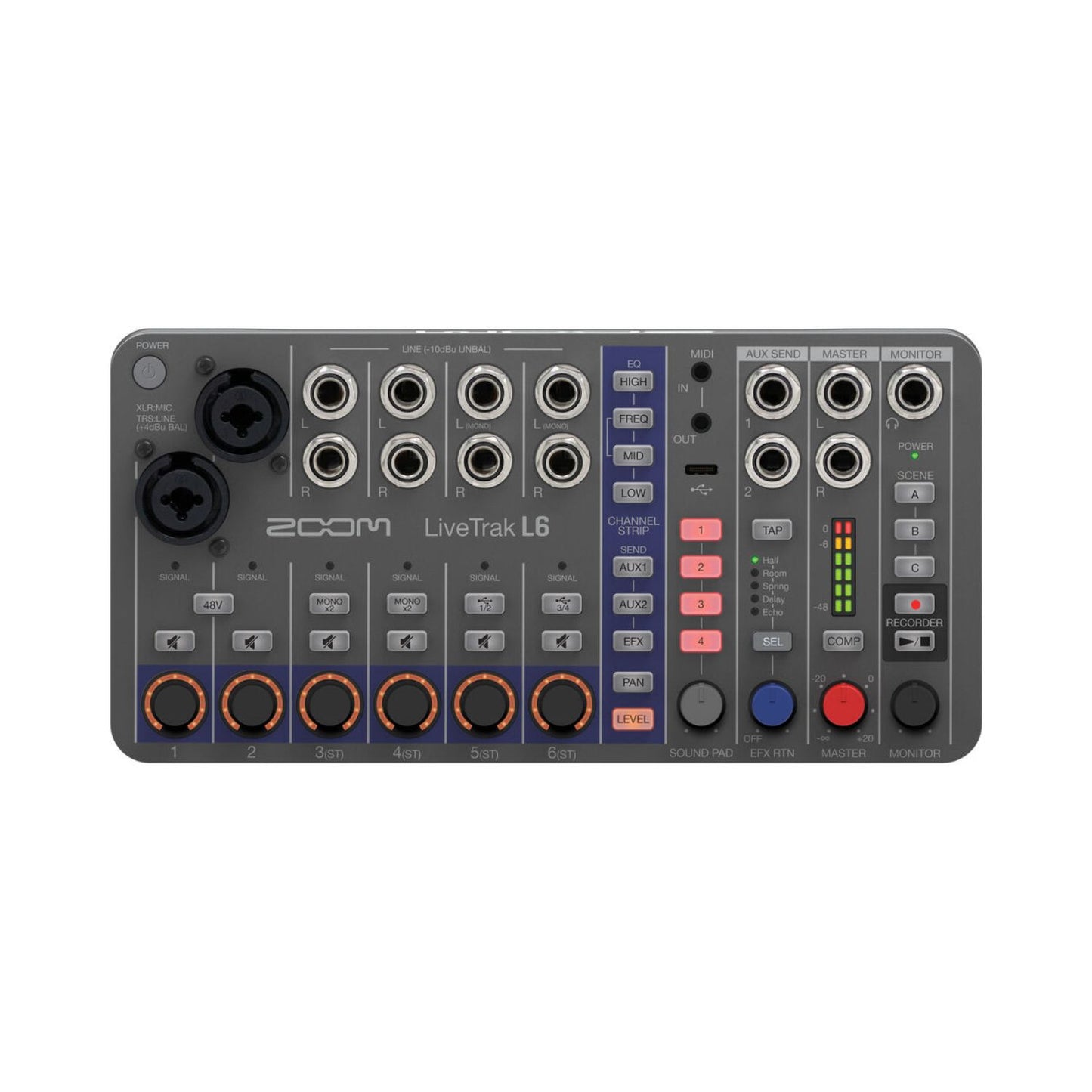 Zoom LiveTrak L-6 Portable 6-Channel Digital Mixer and Multitrack Recorder