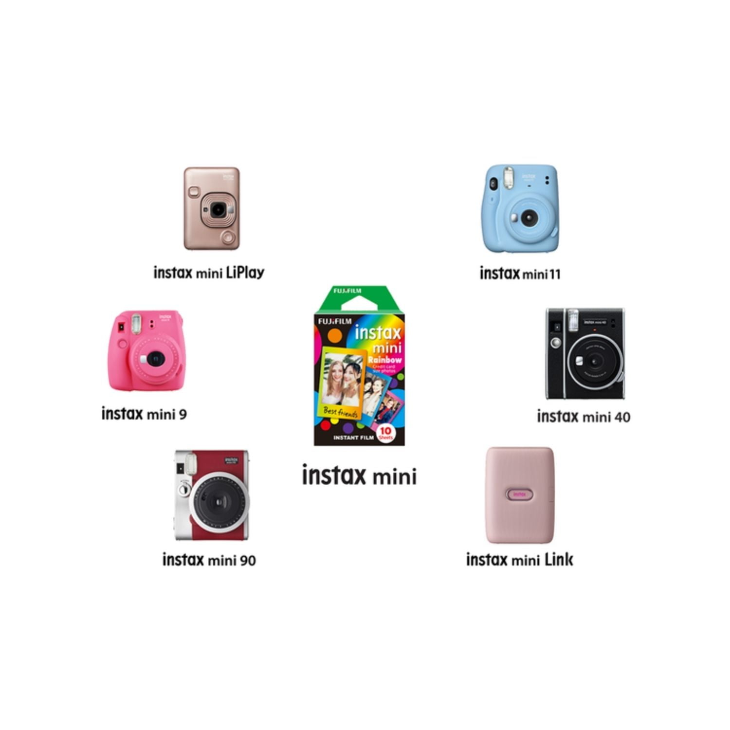 Fujifilm Instax Mini Rainbow Instant Film (10 Sheets)
