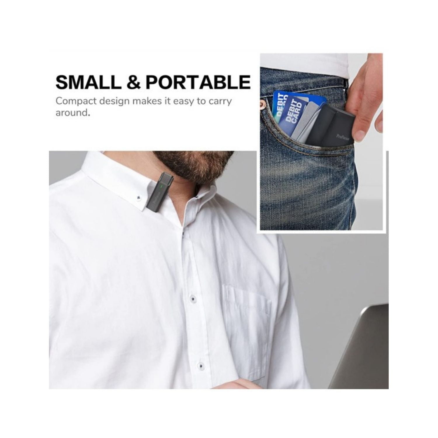 Profocus Wireless Smart Microphone Lightning with Charging Case For Apple