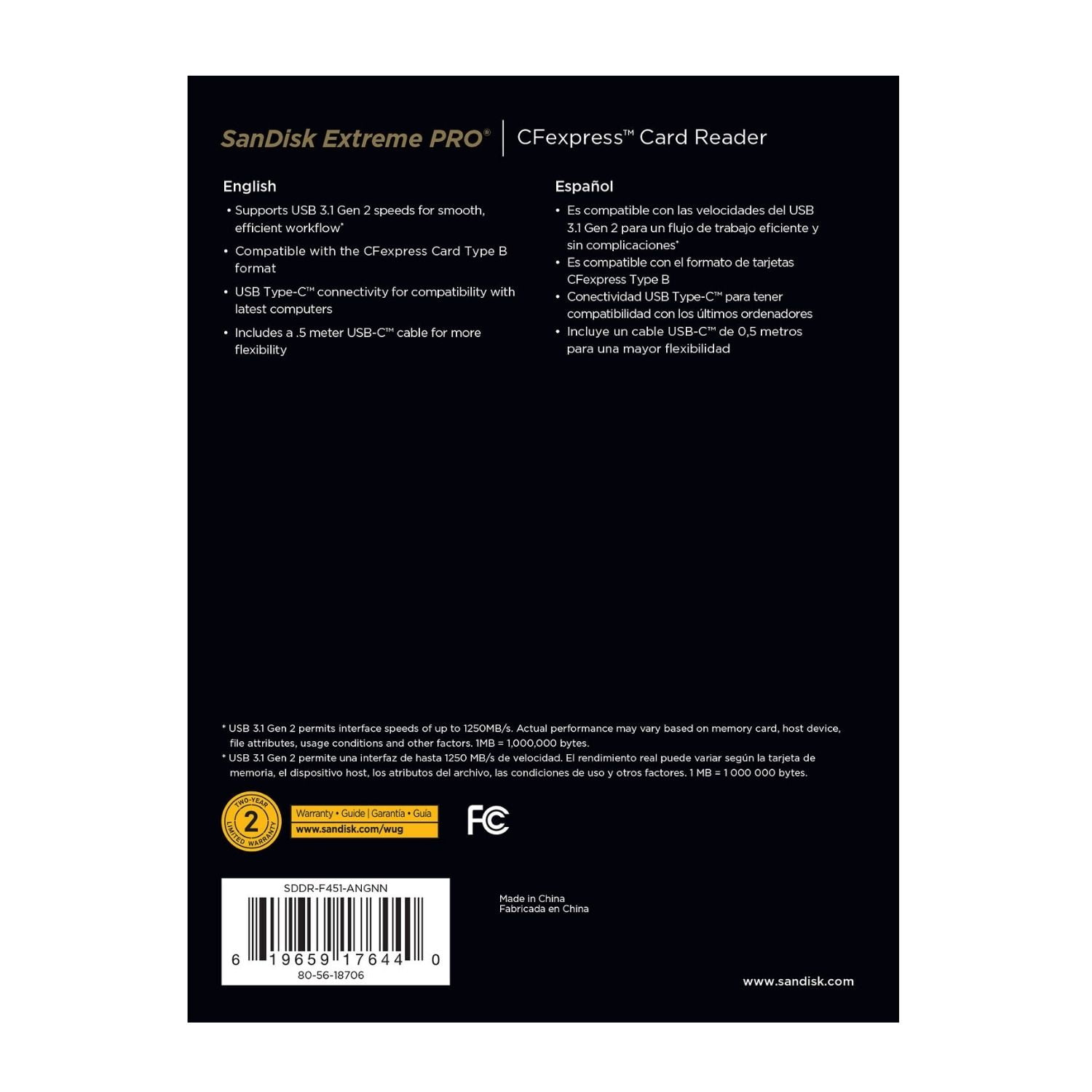 SanDisk Extreme Pro CFexpress Type B Card Reader