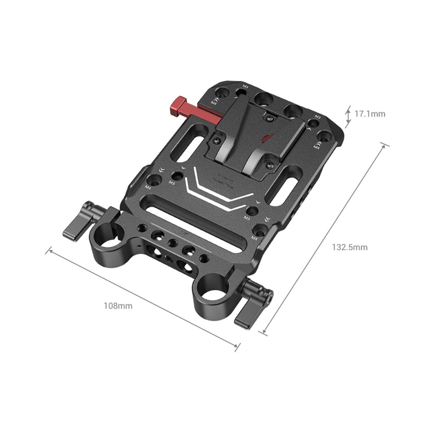 SmallRig 3016 V-Lock Battery Plate with Dual 15mm Rod Clamp