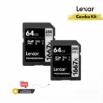 Lexar 64GB Professional 1667x SDXC UHS-II V60 Memory Card (250MB/s) (2-Pack)