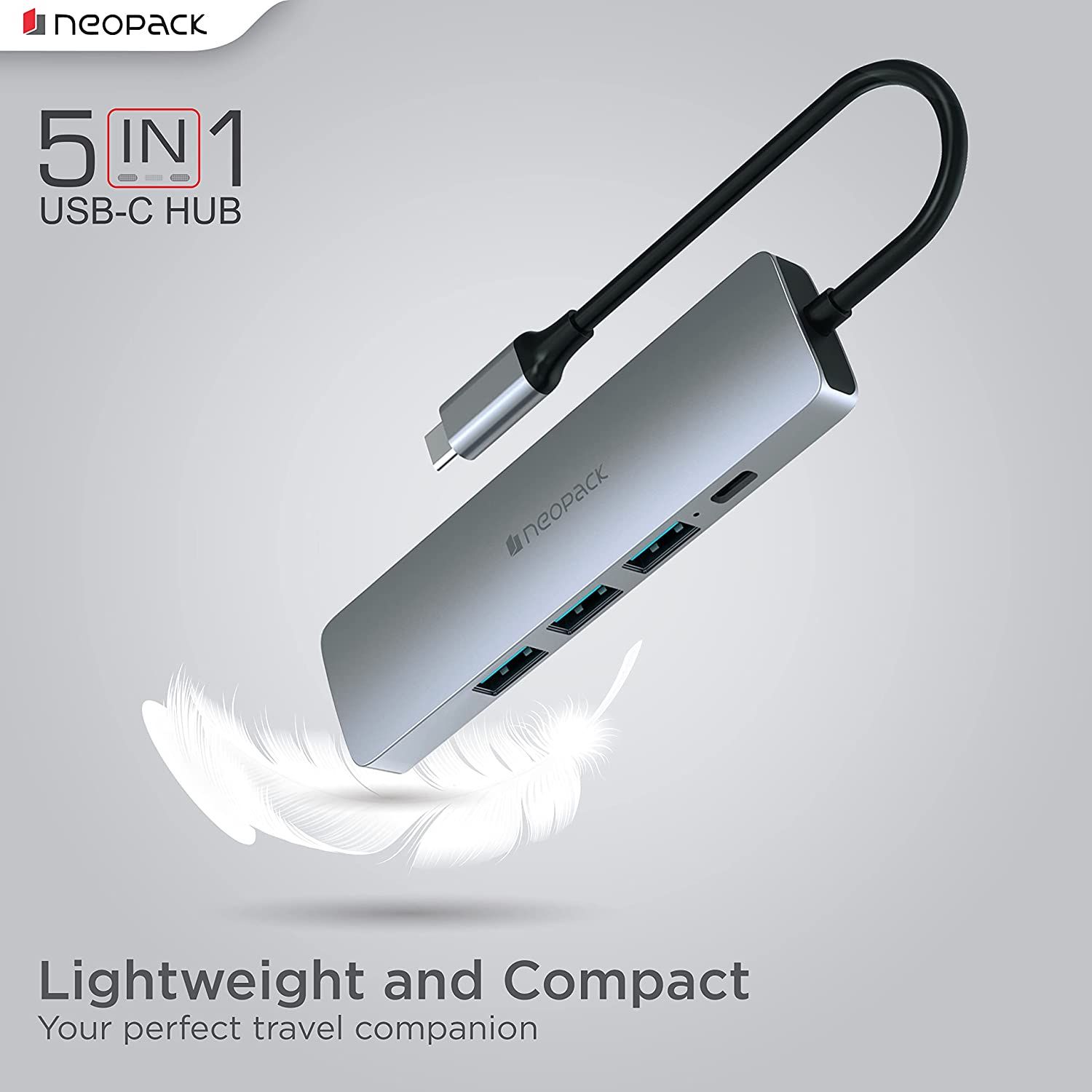 Neopack 5 in 1 USB C Hub Multiport Adapter