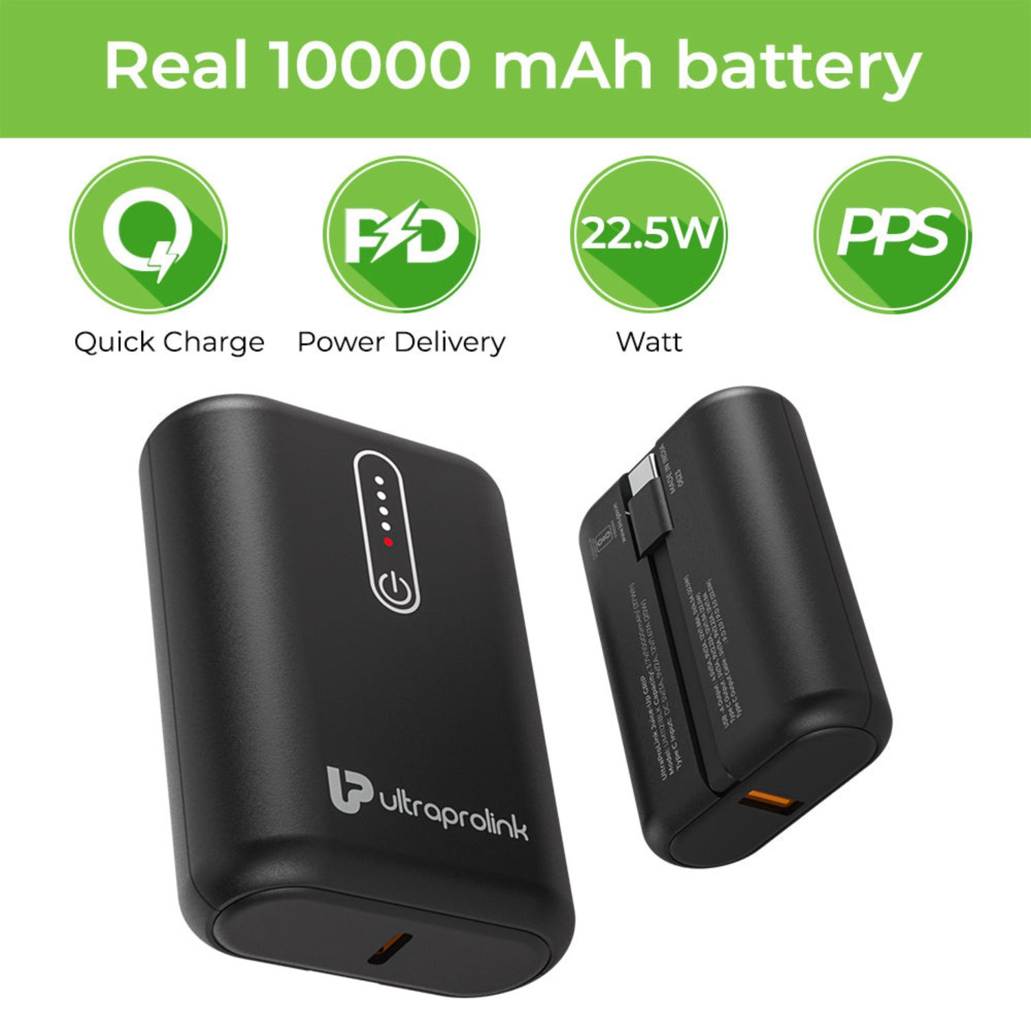 Ultraprolink 10,000mAh / 22.5W Juice-Up Grip Power Bank