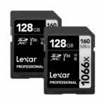 Lexar 128GB Professional 1066x SDXC UHS-I V30 Memory Card (160MB/s) (2-Pack)