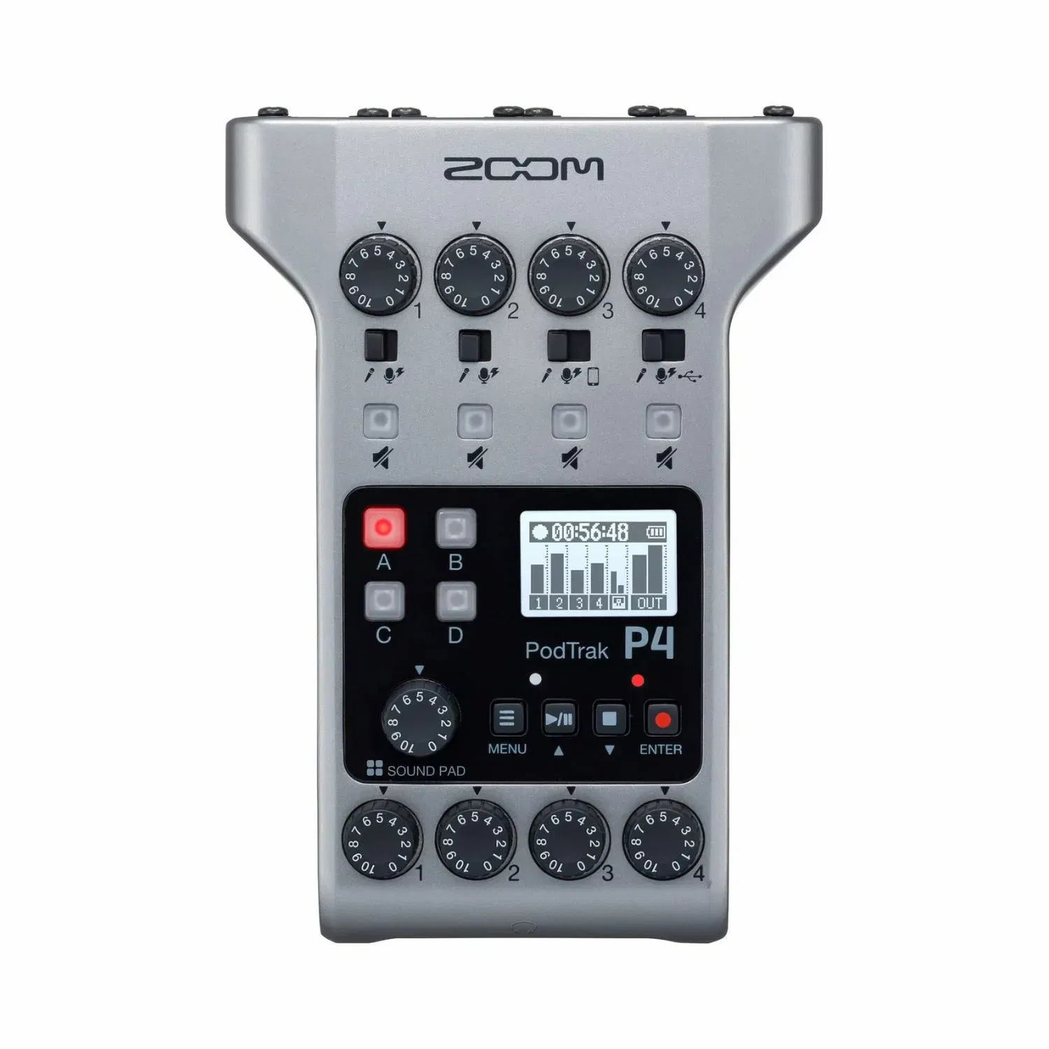 Zoom PodTrak P4 Portable Multitrack Podcast Recorder