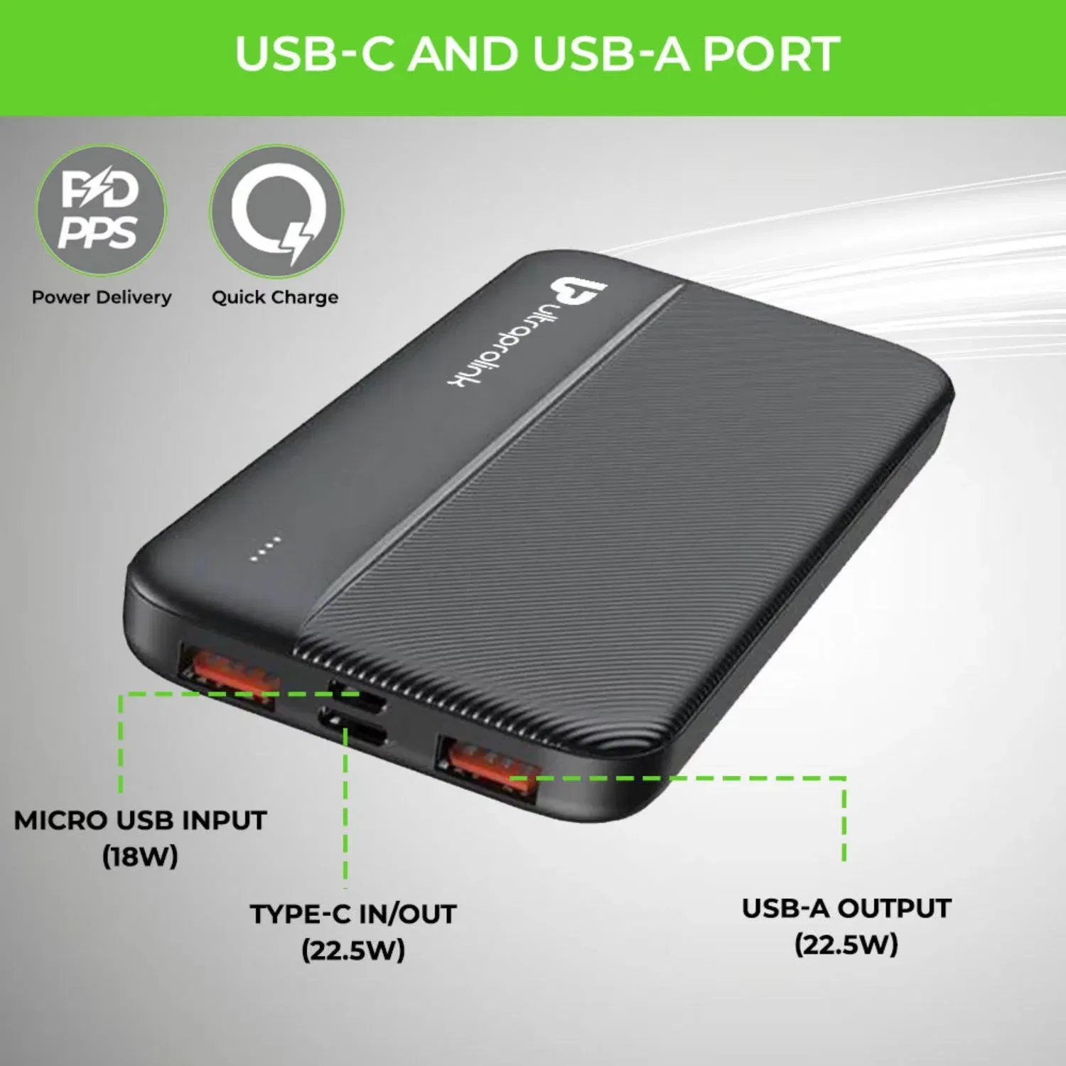 Ultraprolink 10000mAh / 22.5W Juice-Up Pronto Power Bank