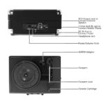 Claw Stag Portable Vinyl Record Player Turntable with Built-in Stereo Speakers (Black)