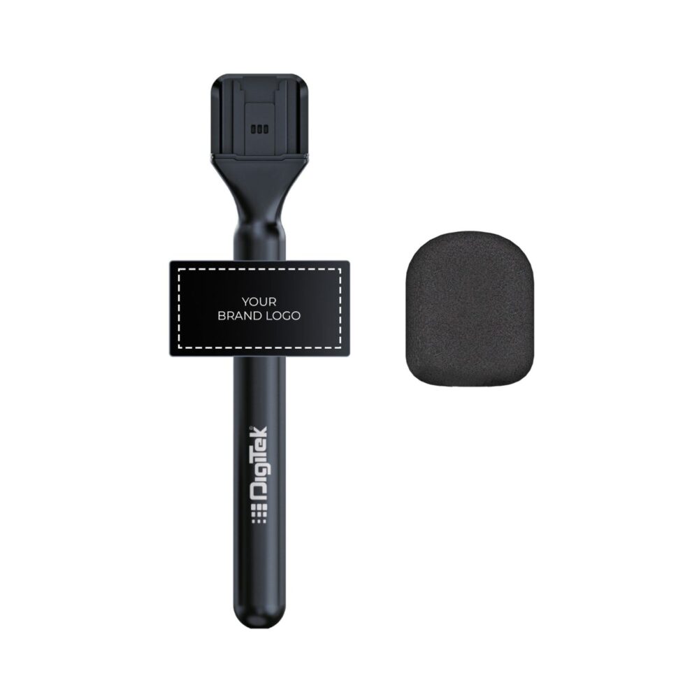 Digitek DHMA-102 Handheld Interview Mic Adapter with Clip Mount Brand Display