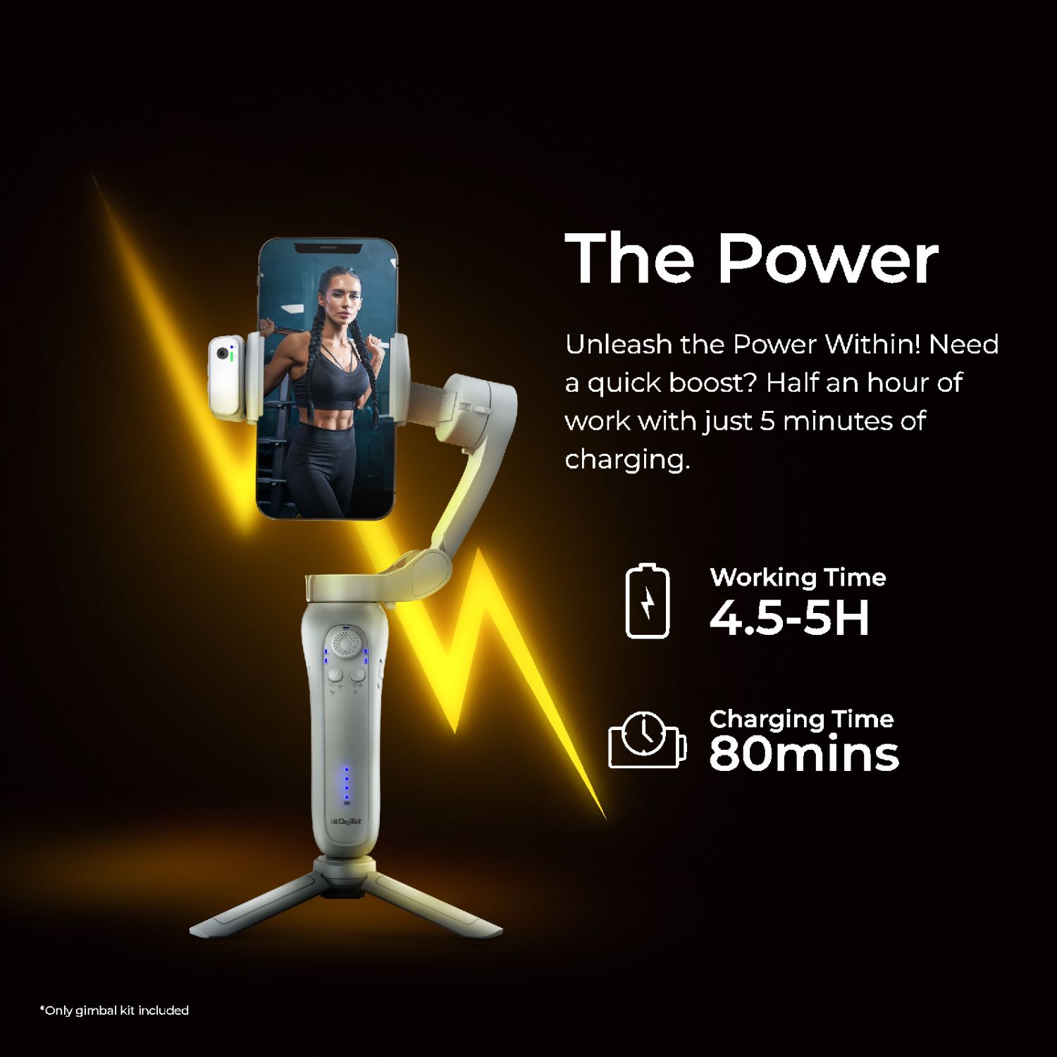 Digitek DSG-007F AI 3 Axis Wide Angle Smartphone Gimbal with AI Tracker