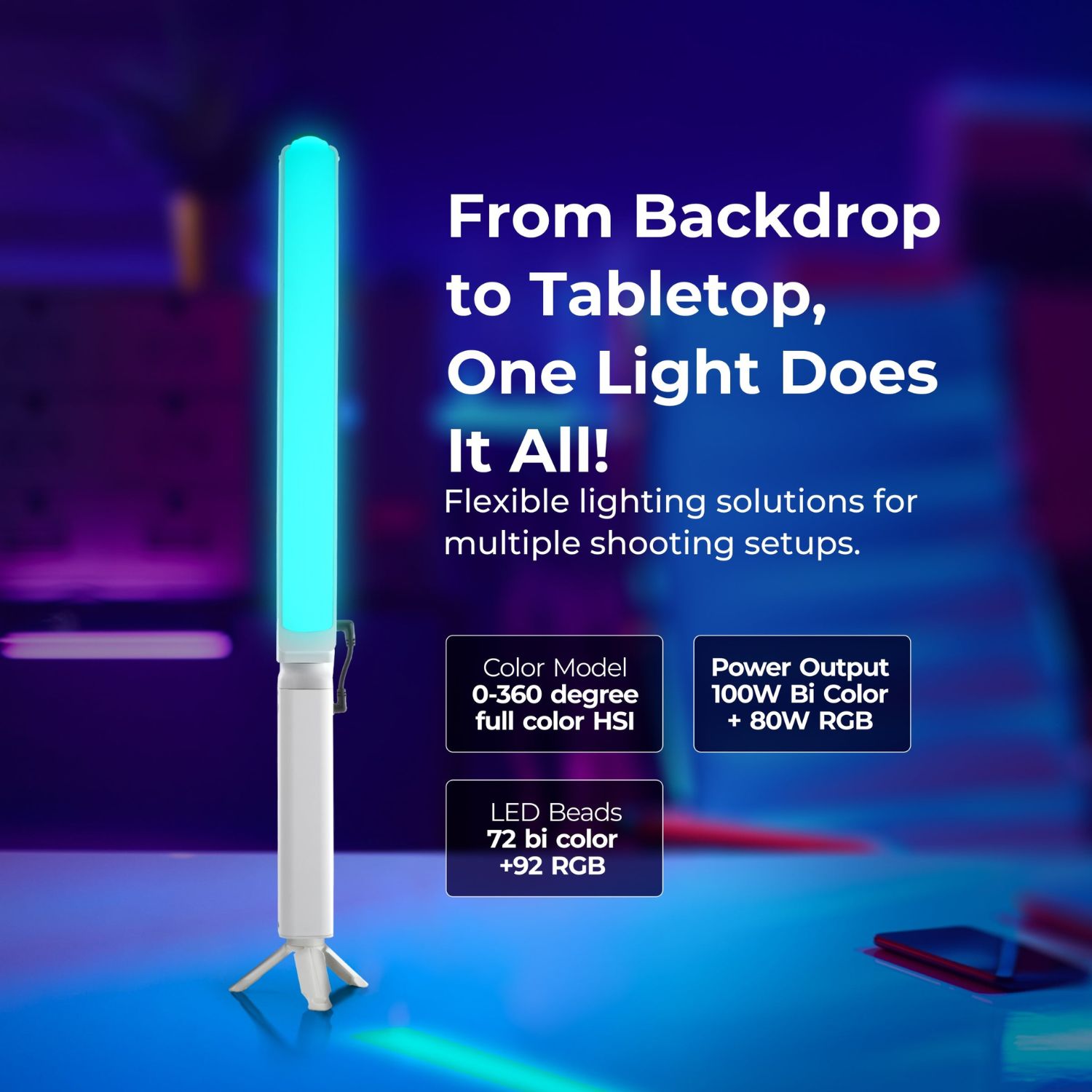 Digitek DSL-1000 RGB Stick Light Portable Handheld LED Light Wand