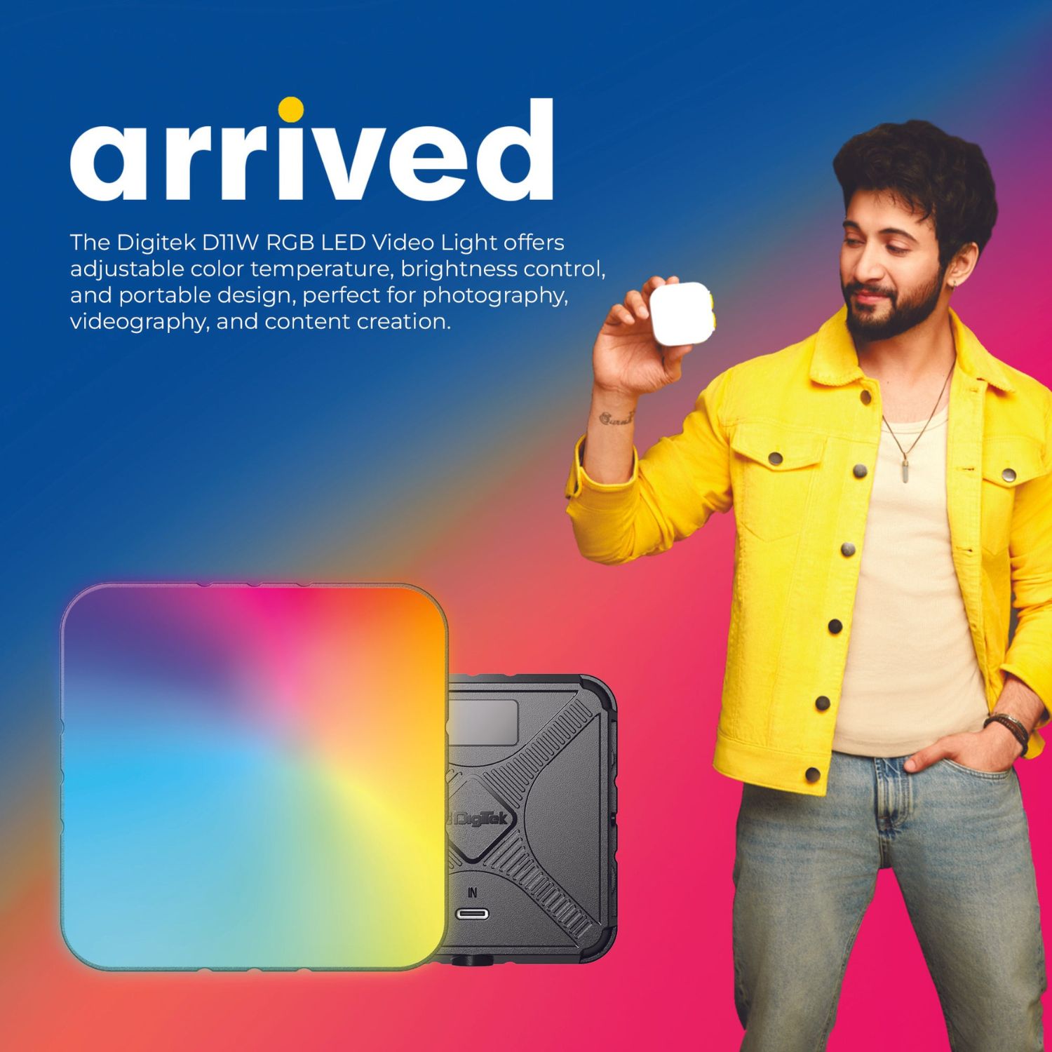 Digitek LED-D11W RGB 11W Portable Mini RGB LED Video Light