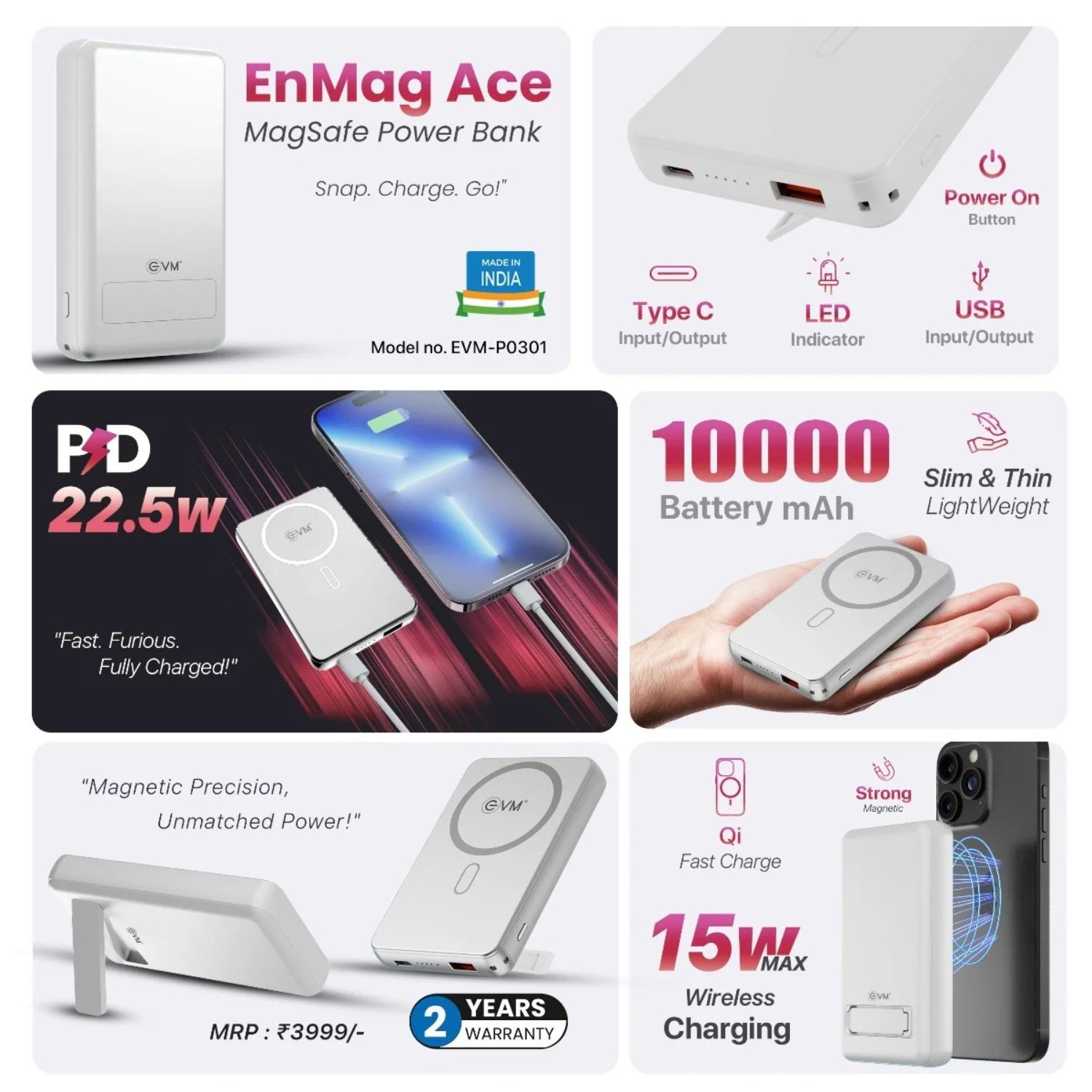 EVM 10000mAh EnMag Ace Mag-Safe Powerbank