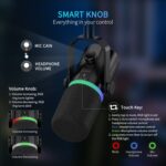 Feelworld PM1 XLR USB Dynamic Microphone with Boom Arm Stand for Podcast