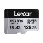 Lexar 128GB Professional SILVER PLUS MicroSDXC UHS-I V30 Memory Card With SD Adapter (205MB/s)