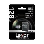 Lexar 128GB Professional SILVER PLUS MicroSDXC UHS-I V30 Memory Card With SD Adapter (205MB/s)